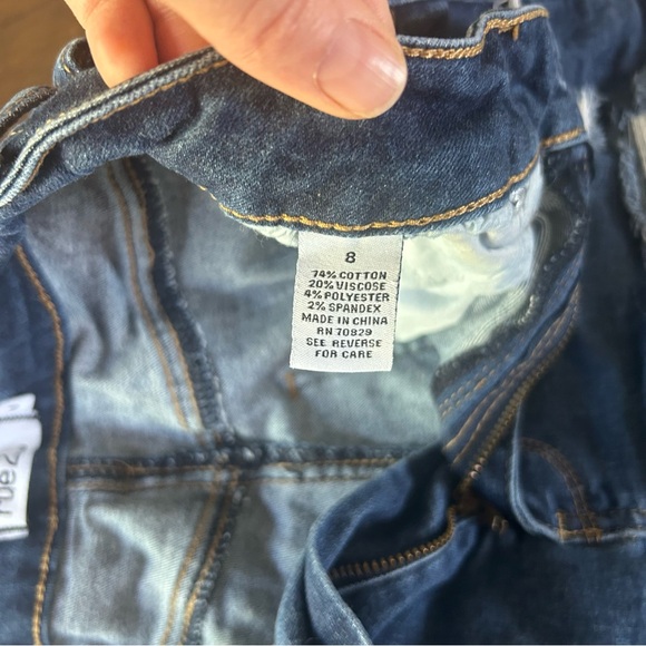 Distressed High Rise Denim Shorts - Picture 5 of 6